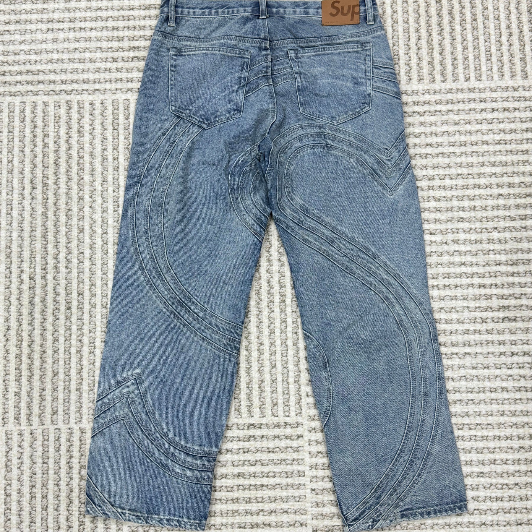 Supreme S Logo Loose Fit Denim 'Washed Blue'