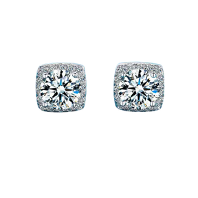 Brincos de Diamante Moissanite 1 Quilate Importado Ouro Branco 18K