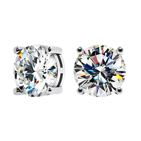 Brincos de Diamante Moissanite 1 Quilate Importado Ouro Branco 18K