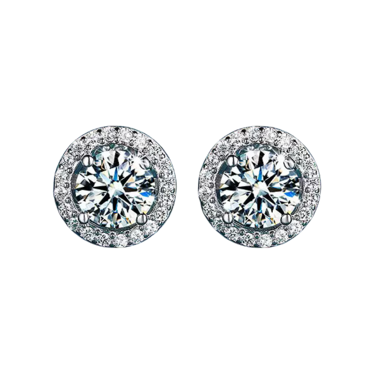 Brincos de Diamante Moissanite 1 Quilate Importado Ouro Branco 18K