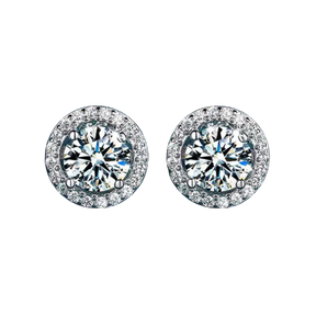 Brincos de Diamante Moissanite 1 Quilate Importado Ouro Branco 18K